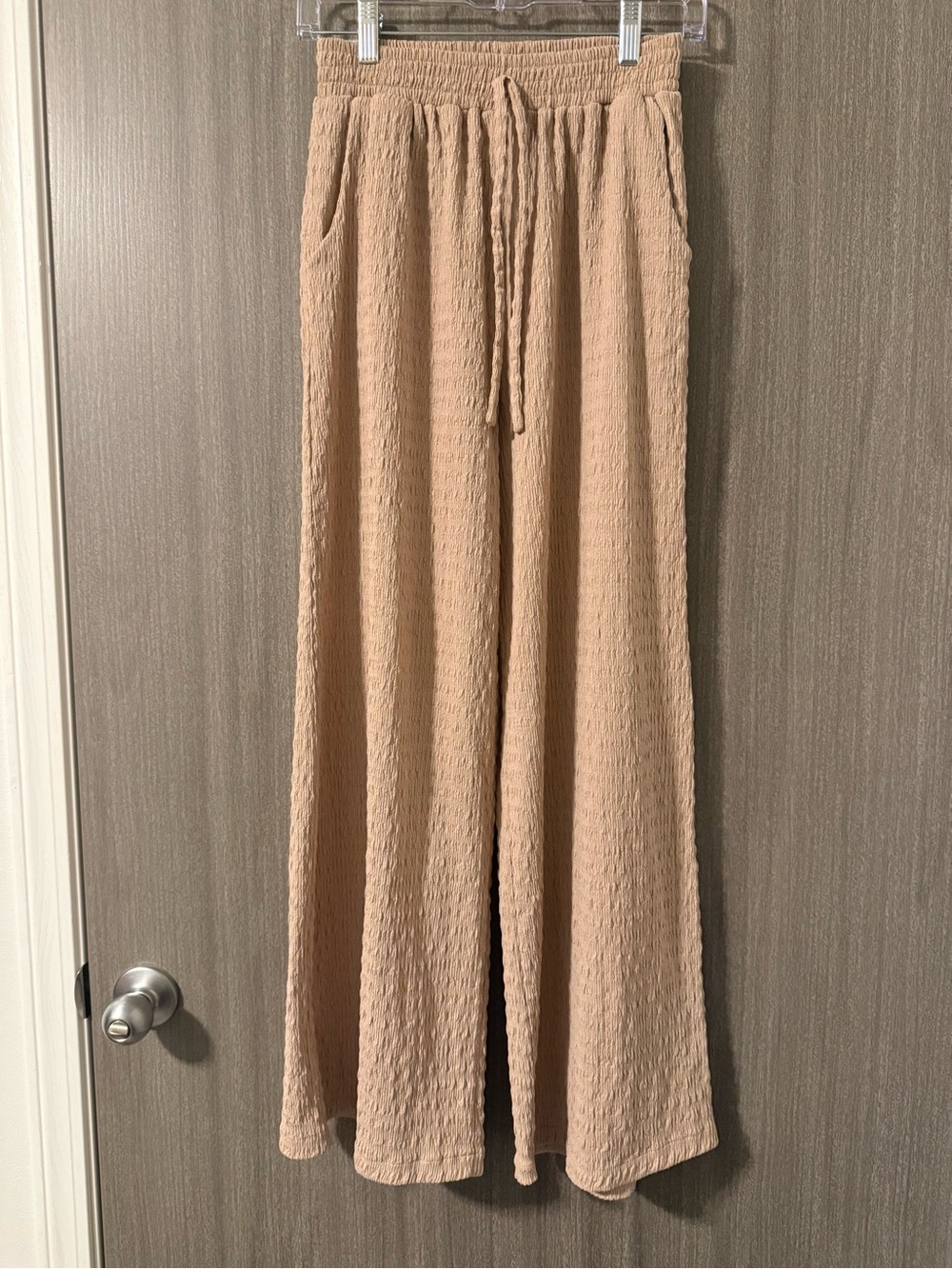 🚨FREE WITH PURCHASE! LAST CHANCE!!!🚨 Beige Textured Knit Elastic Waist Pants